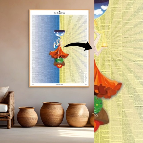 Close-up view of the Human Body Systems wall art print showing detailed text behind the illustration.