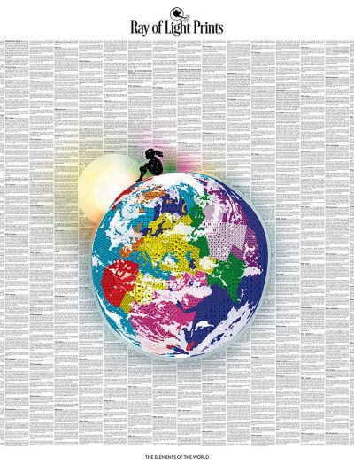 Full artwork of The Elements of the World print (White Edition) by Ray of Light Prints.
